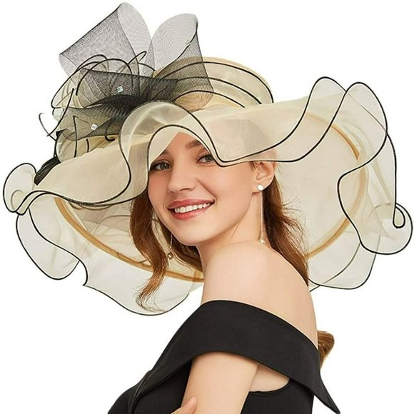 Women\'s Organza Church Kentucky Derby Bridal Tea Party Wedding Hat main image 6